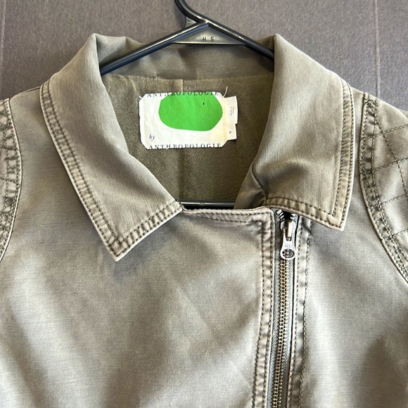 Anthropologie Army Green Moto Jacket - Picture 7 of 11